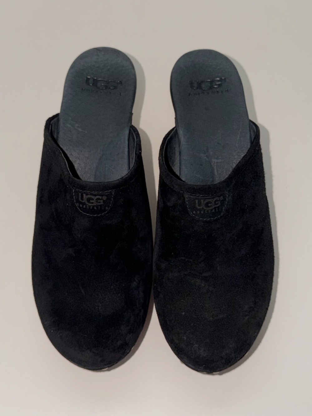 UGG Abbie black suede studded clog mules